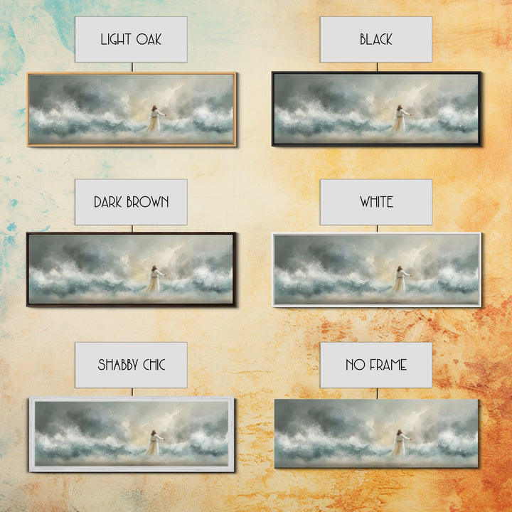 Storm Of Grace – Framed Canvas Print – Panoramic Art – Christian Wall Art – Jesus Painting – Christian Art Canvas – Christian Christmas Art