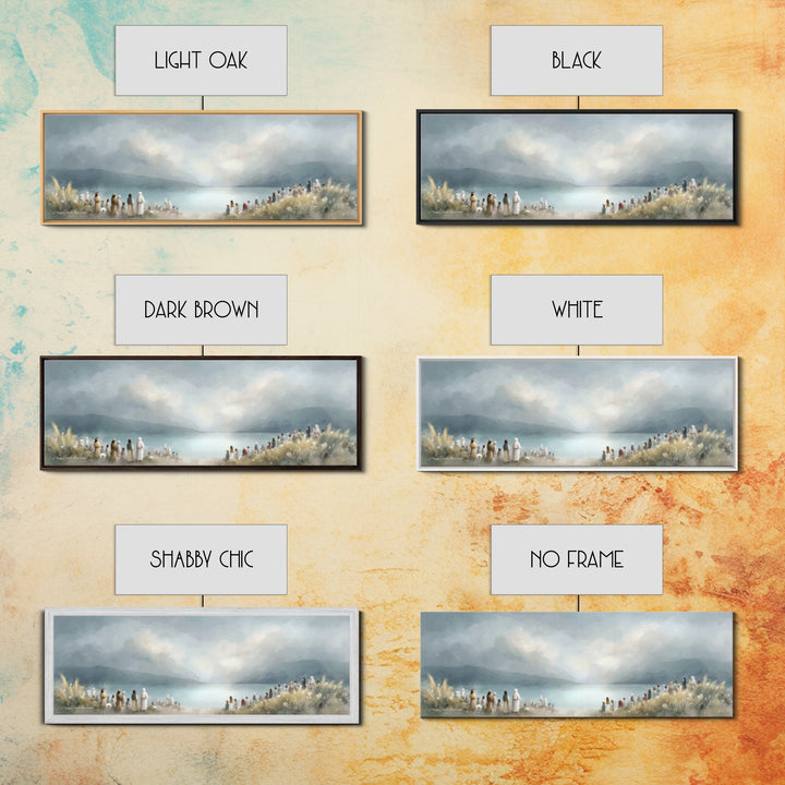 The Gathering Light – Framed Canvas Print – Christian Wall Art – Panoramic Art – Christian Art Canvas – Jesus Painting – Christian Decor