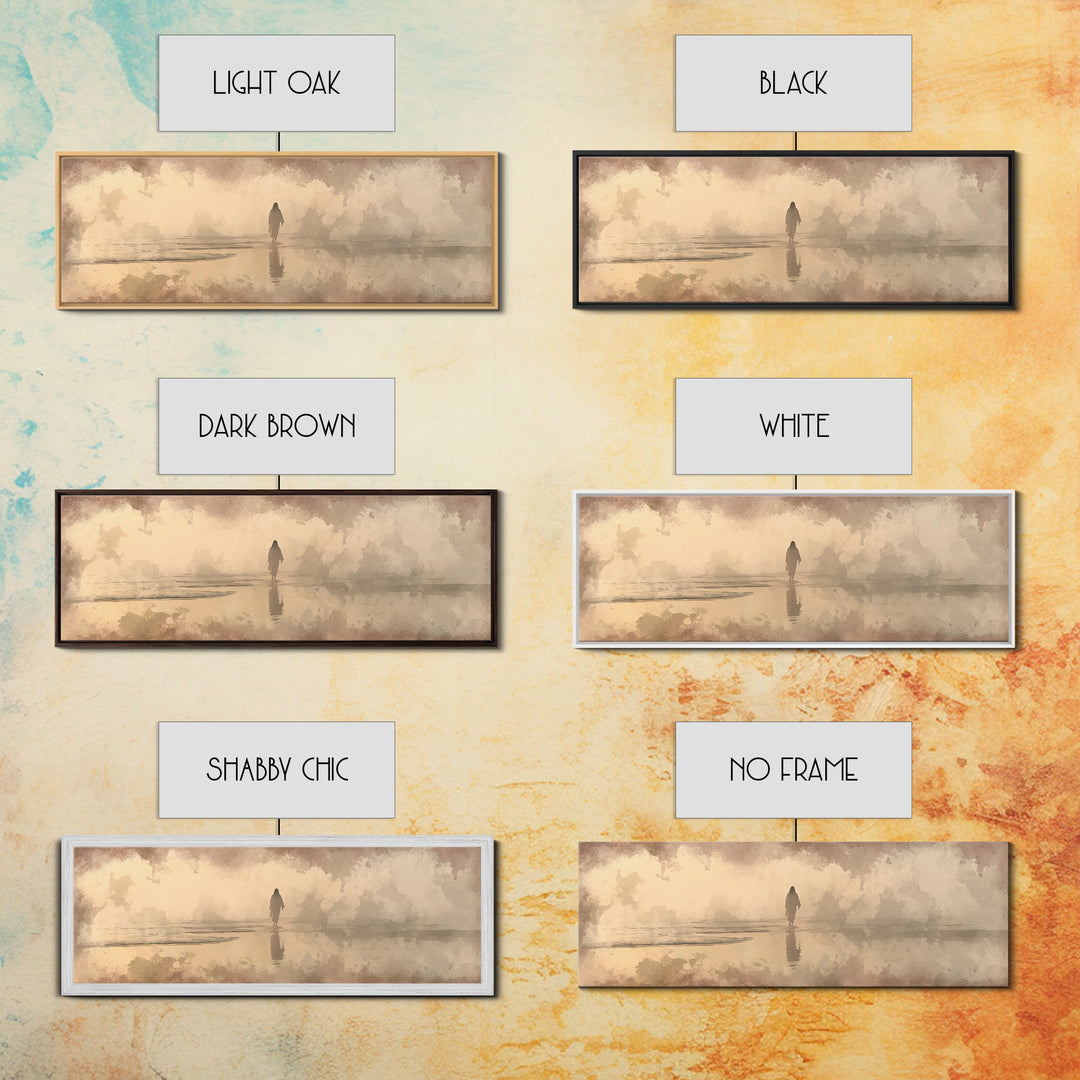 Desert Dawn Path – Framed Canvas Print – Christian Wall Art – Jesus Painting – Panoramic Art – Christian Art Canvas – Christmas Art