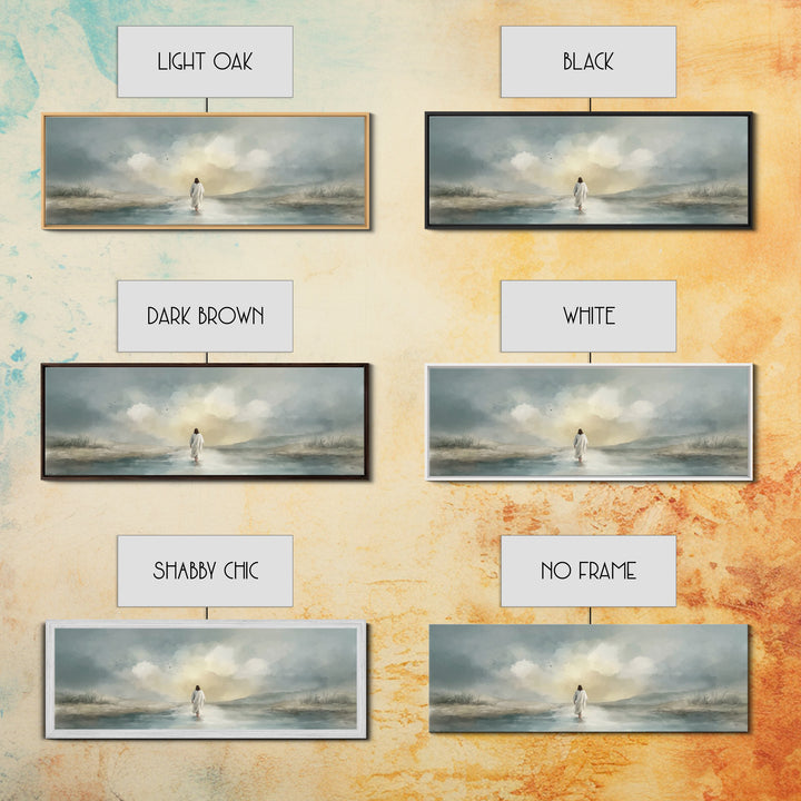 Evening Refuge – Framed Canvas Print – Panoramic Painting – Christian Art Print – Jesus Canvas Art – Christian Gift – Christmas Wall Art