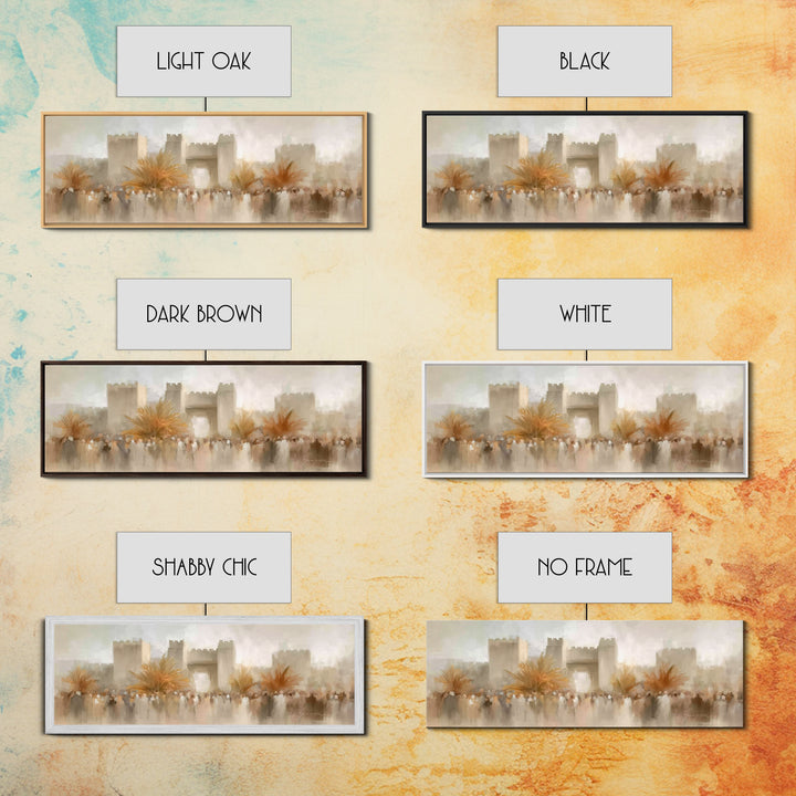 Palm Branch Triumph – Framed Canvas Print – Panoramic Wall Art – Christian Art – Christian Art Prints – Jesus Painting – Christmas Wall Art