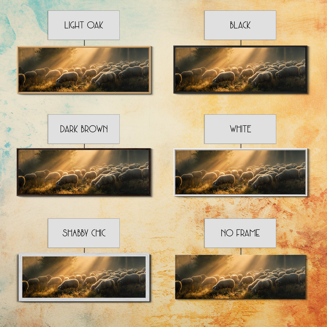 Guided By Sunrise, Framed Canvas Print, Panoramic Frame, Christian Wall Art, Christian Art Canvas, Jesus Art Print, Christian Decor