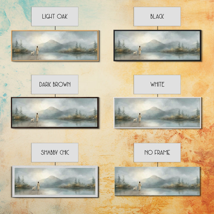 Dawn Of Promise, Framed Canvas Print, Christian Art Canvas, Christian Wall Art, Jesus Painting, Panoramic Wall Art, Christian Decor