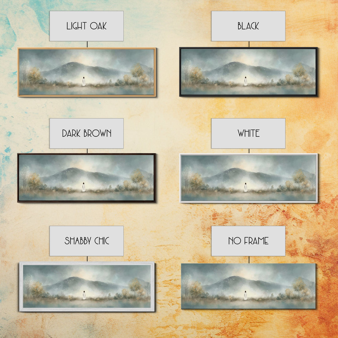Silent Horizon | Framed Canvas Print | Christian Wall Art | Panoramic Painting | Jesus Canvas Art | Christian Art Canvas | Christmas Art