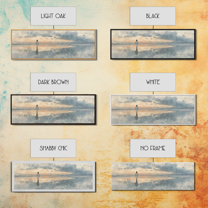 Hope On The Waters, Framed Canvas Print, Panoramic Wall Art, Christian Art Canvas, Jesus Painting, Modern Christian Art, Christian Decorati