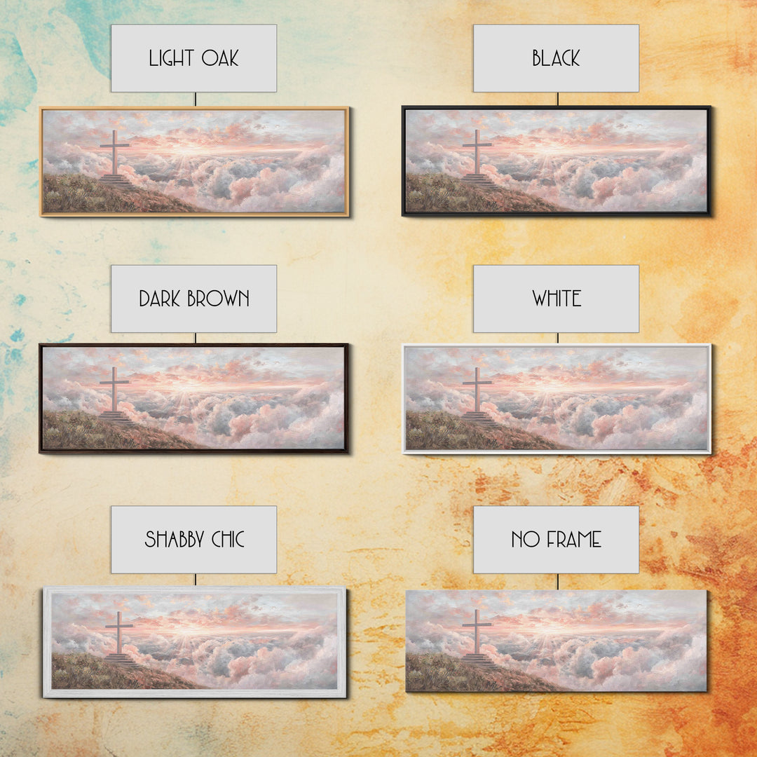 Cloudrise Redemption – Framed Canvas Print – Christian Wall Art – Christian Art Canvas – Panoramic Art – Christian Gift