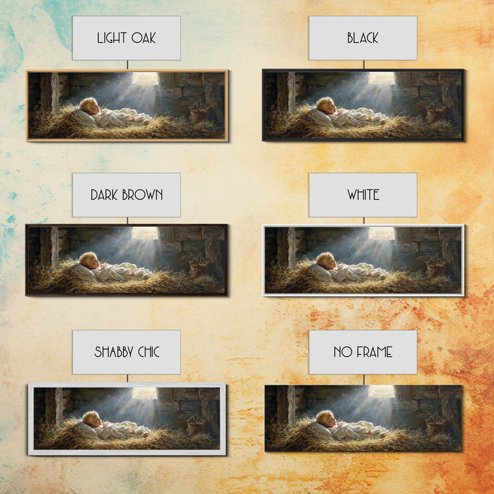 Light Of Bethlehem – Framed Canvas Print – Christian Wall Art – Panoramic Art – Christian Christmas Art – Jesus Painting – Christmas Canvas