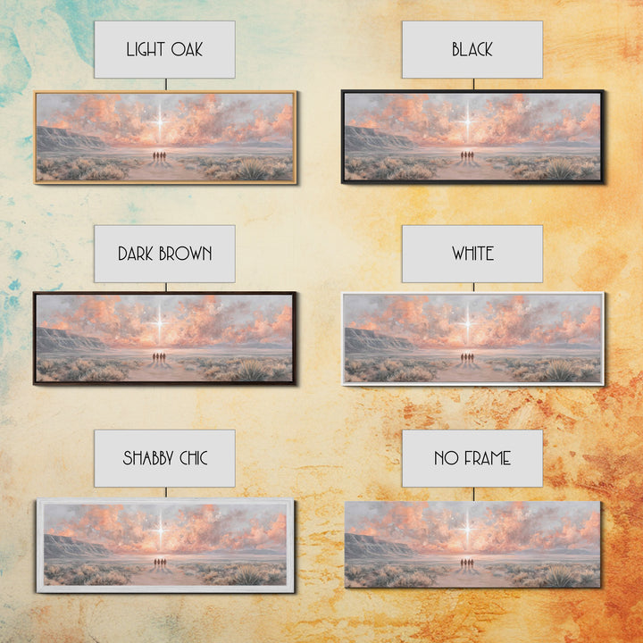 The Guiding Star – Framed Canvas Print – Panoramic Art – Christian Wall Art – Christian Art Canvas – Christmas Art – Jesus Painting
