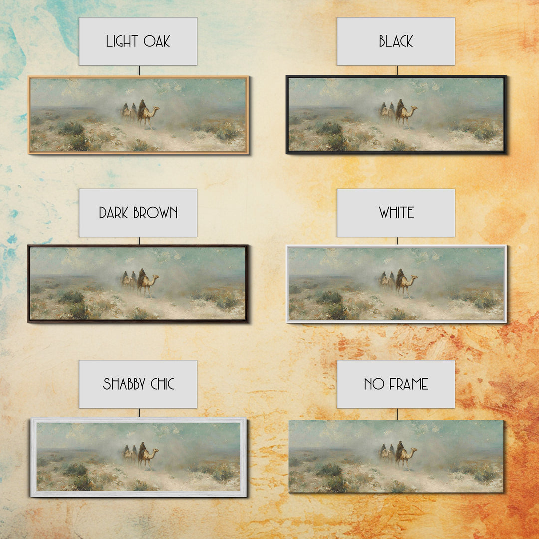 Desert Pilgrims – Framed Canvas Print – Christian Wall Art – Panoramic Art – Jesus Painting – Christian Art Canvas