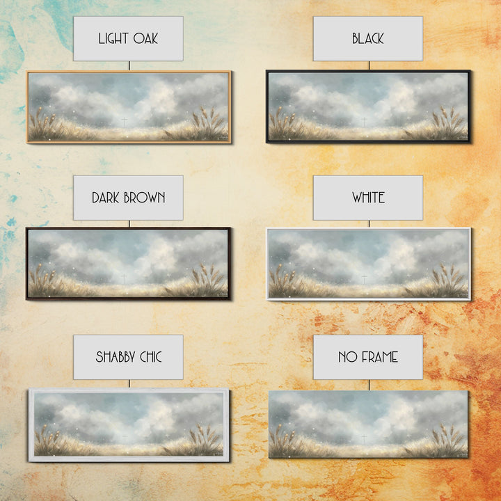 Heaven’s Wheatlight – Framed Canvas Print – Christian Wall Art – Christian Art Canvas – Panoramic Art – Christian Gift Ideas
