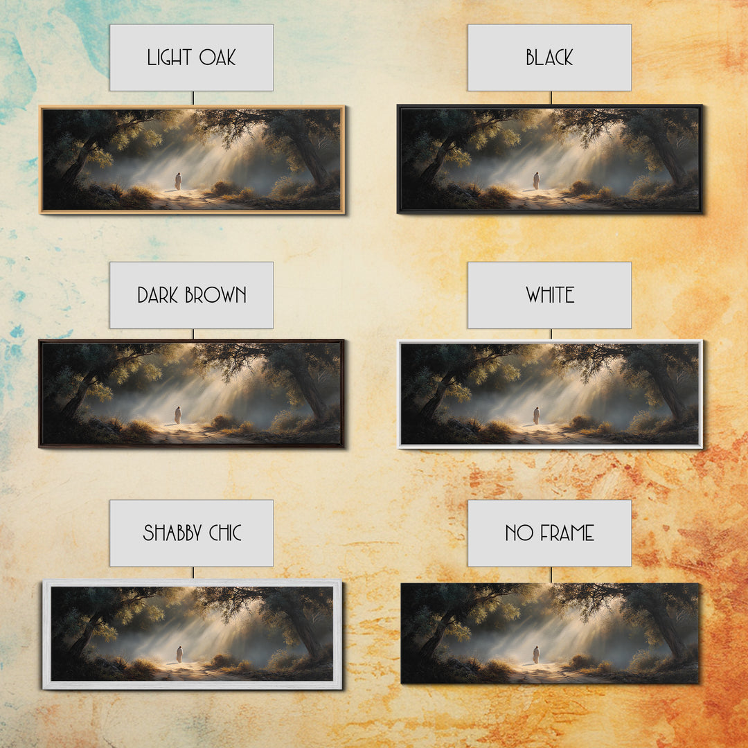 The Wandering Light – Framed Canvas Print – Christian Wall Art – Jesus Painting – Panoramic Art – Christian Christmas Art – Christian Decor