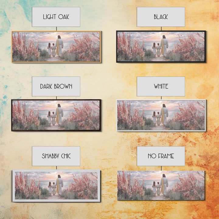 Blossoms Of Grace – Framed Canvas Print – Christian Wall Art – Jesus Painting – Panoramic Art – Christian Art Canvas – Christmas Art