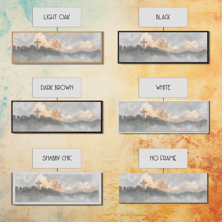 Clouds Of Grace, Framed Canvas Print, Christian Wall Art, Christian Art Canvas, Christian Painting, Christian Christmas Art, Panoramic Art