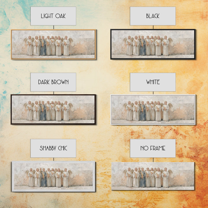 Heaven’s Gentle Choir – Framed Canvas Print – Christian Wall Art – Panoramic Art – Christian Art Canvas – Christmas Art Prints