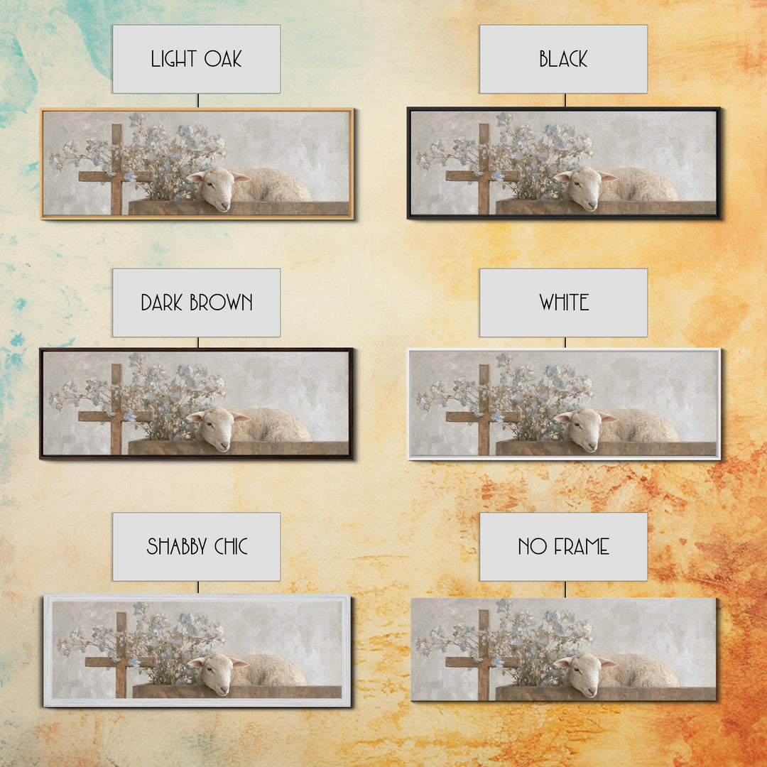 Hopeful Pasture Light – Framed Canvas Print – Christian Art – Panoramic Painting – Christian Art Prints – Christmas Art Work – Christian De