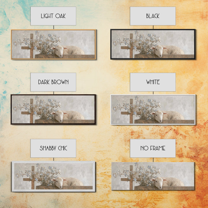 Hopeful Pasture Light – Framed Canvas Print – Christian Art – Panoramic Painting – Christian Art Prints – Christmas Art Work – Christian De