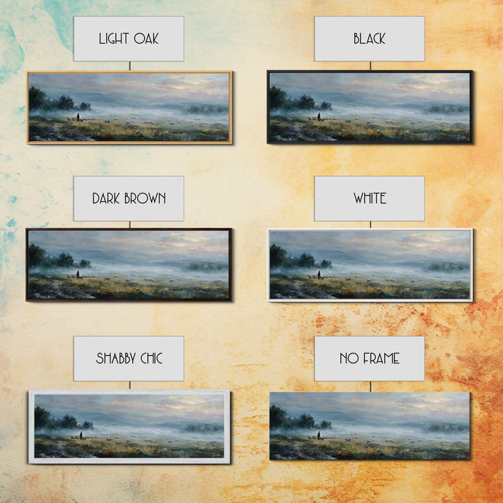 Guiding Shepherd | Framed Canvas Print | Christian Art Canvas | Panoramic Print | Large Jesus Painting | Christian Art | Christmas Art