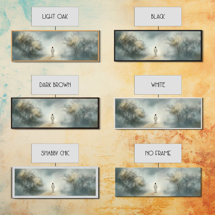 Path Of Gentle Light – Framed Canvas Print – Panoramic Art – Christian Wall Art – Jesus Painting – Christian Art Canvas – Modern Christian