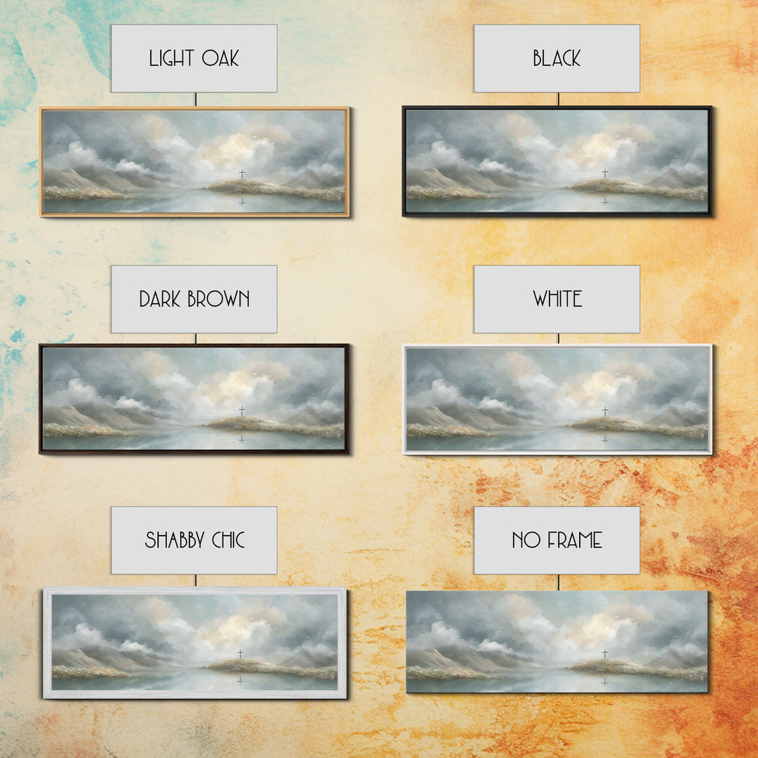 Light Of Redemption, Framed Canvas Print, Christian Painting, Panoramic Wall Art, Christian Art Canvas, Jesus Painting, Christian Decor
