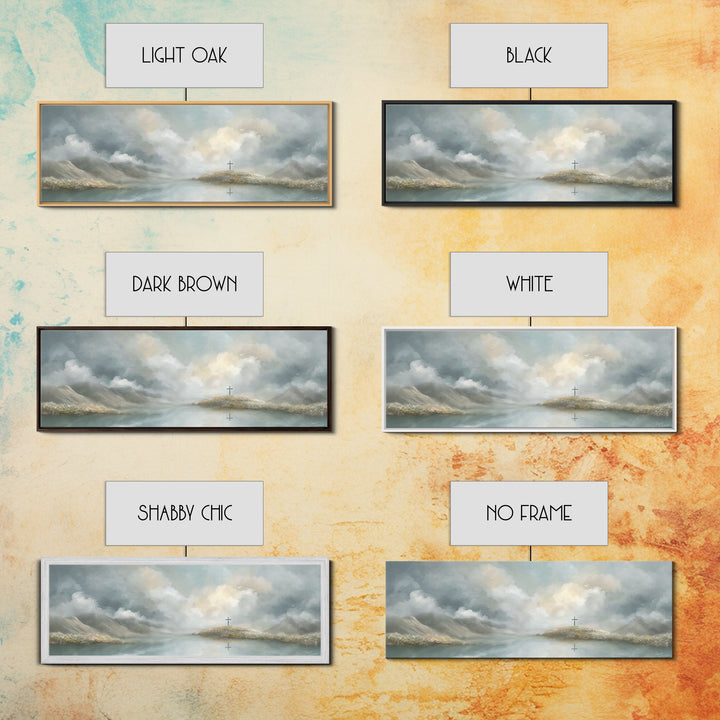 Light Of Redemption, Framed Canvas Print, Christian Painting, Panoramic Wall Art, Christian Art Canvas, Jesus Painting, Christian Decor