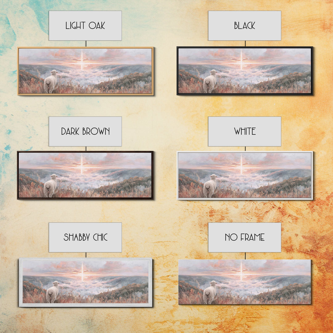 Crosslight Horizon | Framed Canvas Print | Panoramic Print | Christian Wall Art | Christian Art Painting | Jesus Canvas Art | Christian Chr