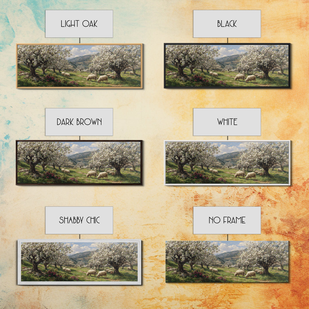Heavenly Blossom Field – Framed Canvas Print – Christian Christmas Art – Panoramic Art – Christian Wall Art – Jesus Art Print – Christian C