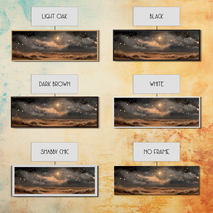 Promise In The Sky – Framed Canvas Print – Christian Art Canvas – Panoramic Wall Art – Christmas Art – Christian Wall Art – Christian Chris