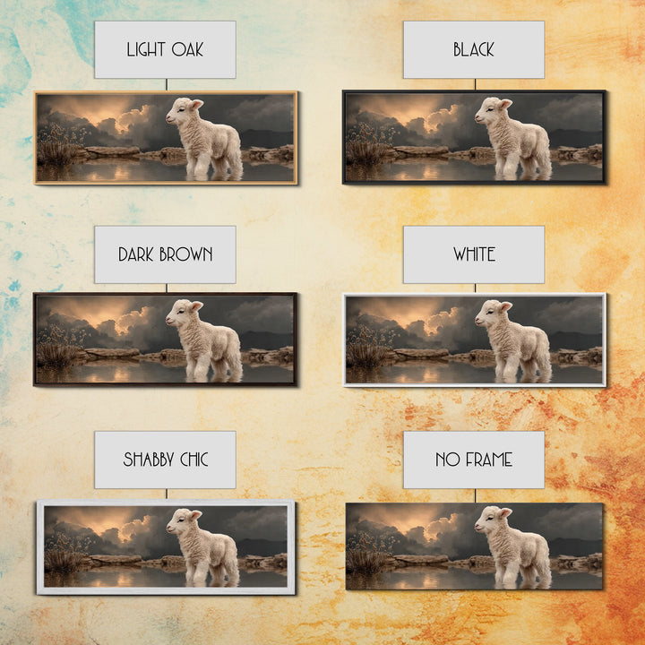 Lamb Of Dawn – Framed Canvas Print – Panoramic Print – Christian Wall Art – Christian Art Canvas – Christian Art – Christian Gift – Christi
