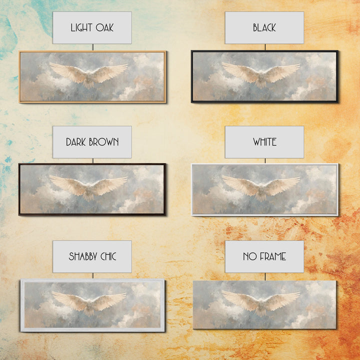Wings Of Heaven – Framed Canvas Print – Panoramic Art – Christian Art Canvas – Christian Wall Art – subtle Christian art – Christian Painti