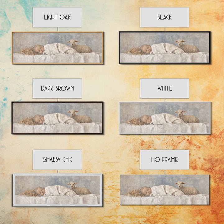 Shepherds Calm Light – Framed Canvas Print – Christian Art Canvas – Christian Wall Art – Christmas Art Work – Panoramic Print – Nativity