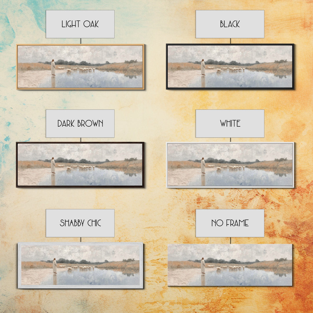 River Of Grace, Framed Canvas Print, Panoramic Painting, Christian Art Canvas, Christian Wall Art, Jesus Painting
