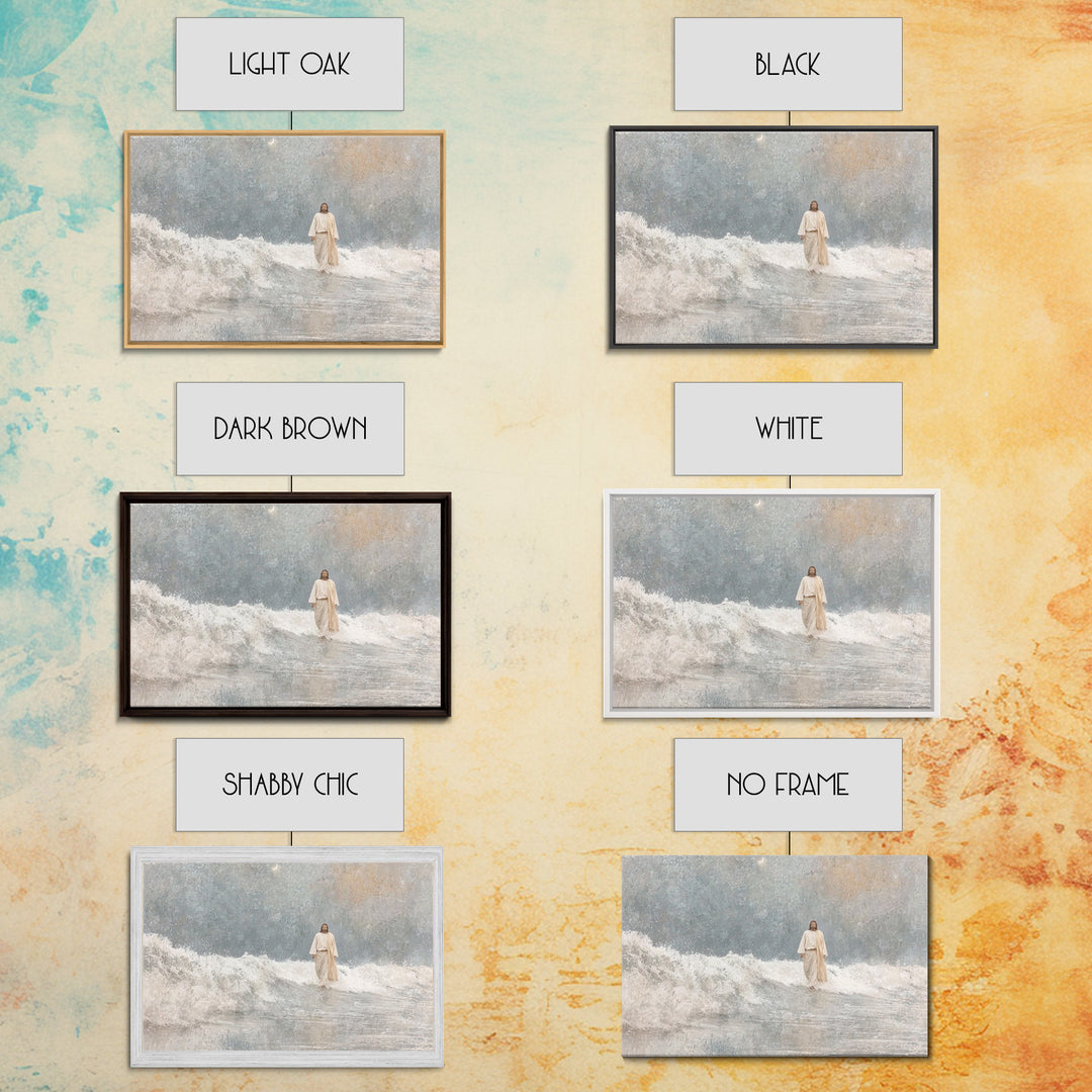 Waves Of Mercy – Framed Canvas Print – Christian Wall Art – Jesus Painting – Christian Art Canvas – Christian Christmas Art