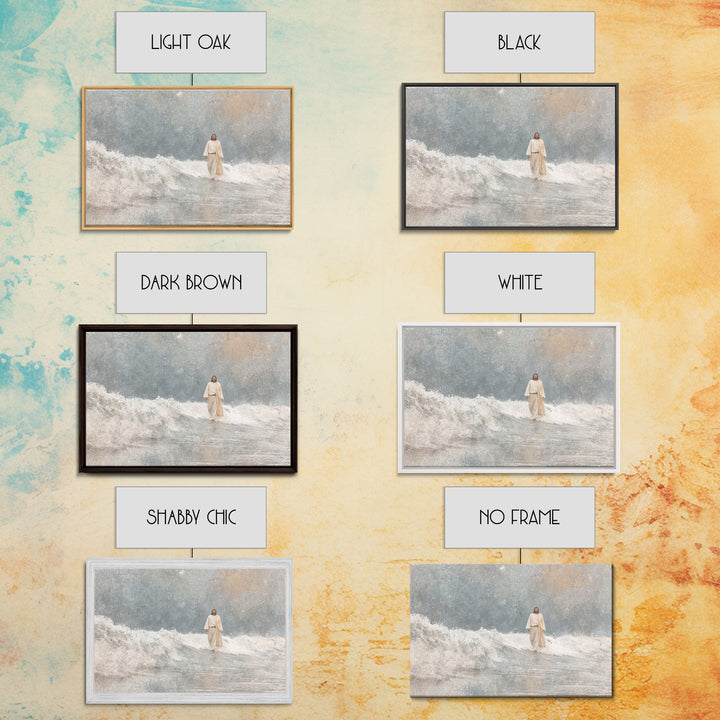 Waves Of Mercy – Framed Canvas Print – Christian Wall Art – Jesus Painting – Christian Art Canvas – Christian Christmas Art