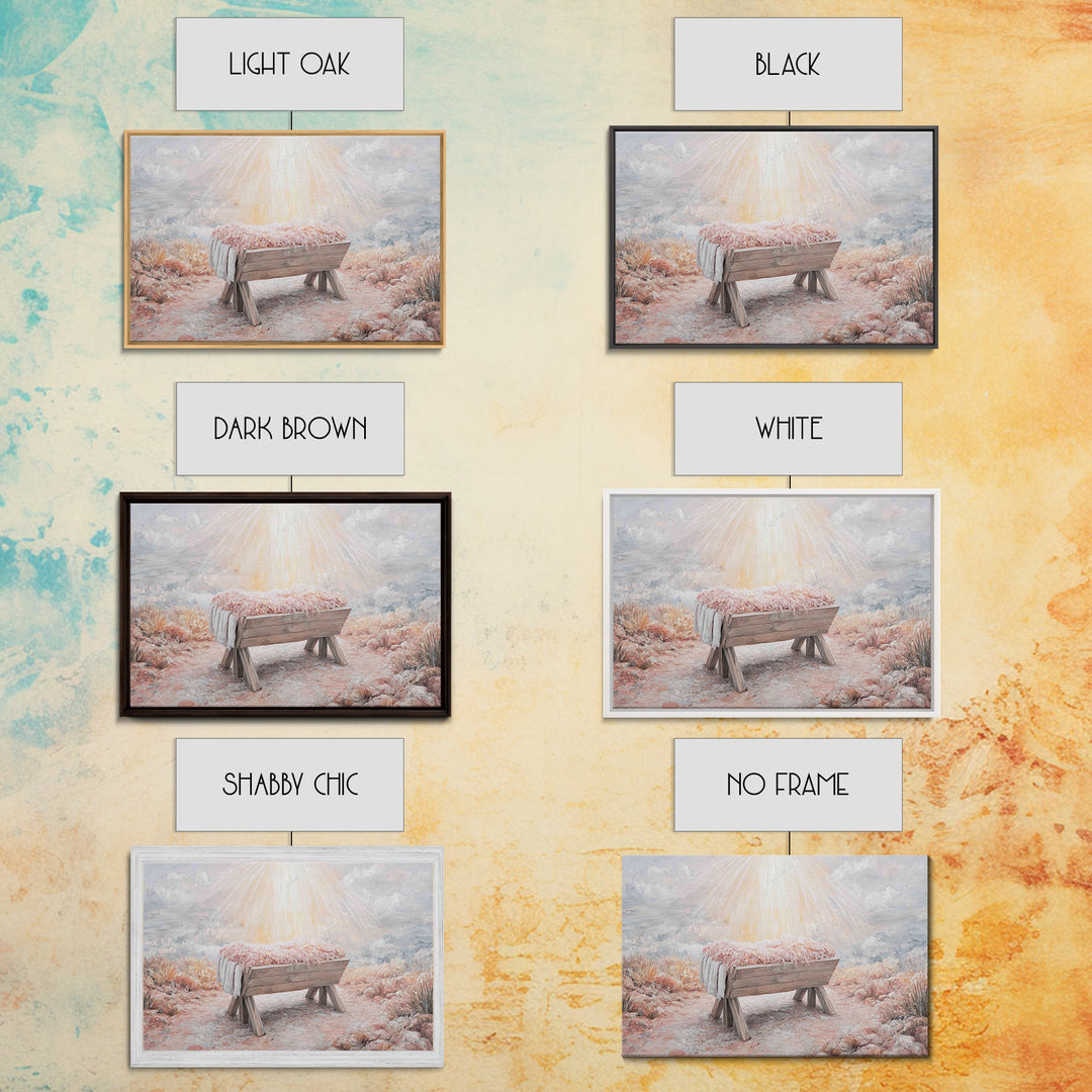 Manger Light – Framed Canvas Print – Christian Wall Art – Christian Art Canvas – Christmas Art – Jesus Christmas Art – Christian Art