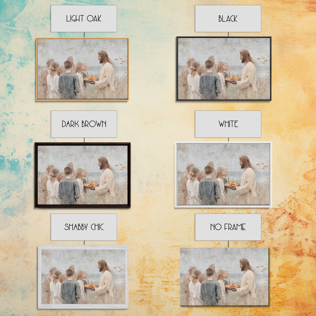 Gathered Blessing – Framed Canvas Print – Christian Art Canvas – Christian Wall Art – Jesus Painting – Christian Art Print – Christian Deco