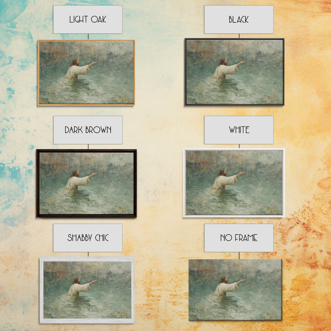 Waters Of Grace – Framed Canvas Print – Christian Art Work – Jesus Painting Canvas – Christian Wall Art – Modern Christian Art – Christian