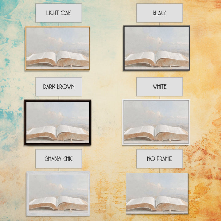 Heavenly Scripture – Framed Canvas Print – Christian Art Canvas – Christian Wall Art – Christian Painting – Christian Art Print – Christian