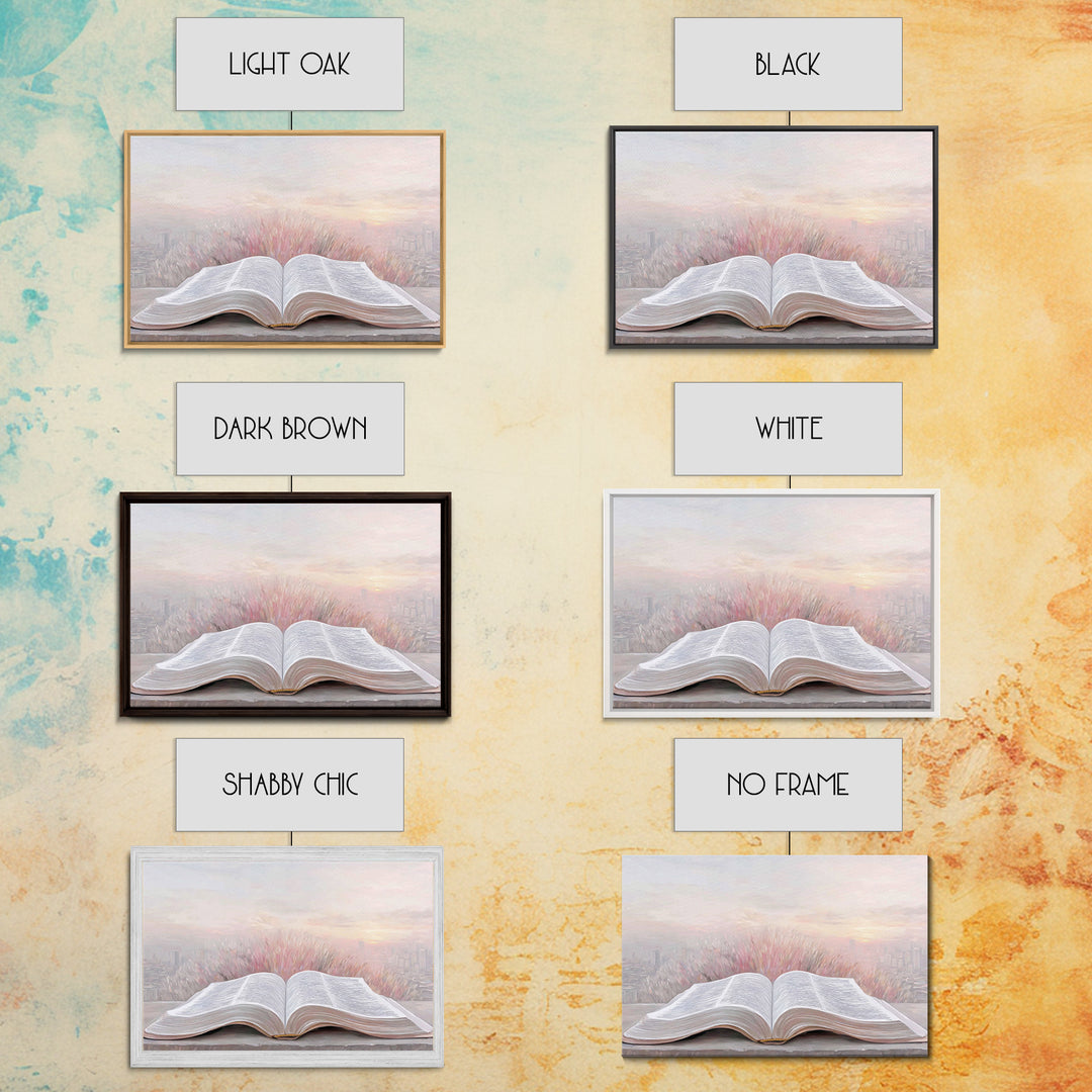 Sunrise Scripture – Framed Canvas Print – Christian Wall Art – Christian Art Canvas – Christian Painting – Christian Art Print – Subtle Chr