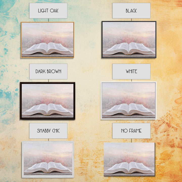 Sunrise Scripture – Framed Canvas Print – Christian Wall Art – Christian Art Canvas – Christian Painting – Christian Art Print – Subtle Chr