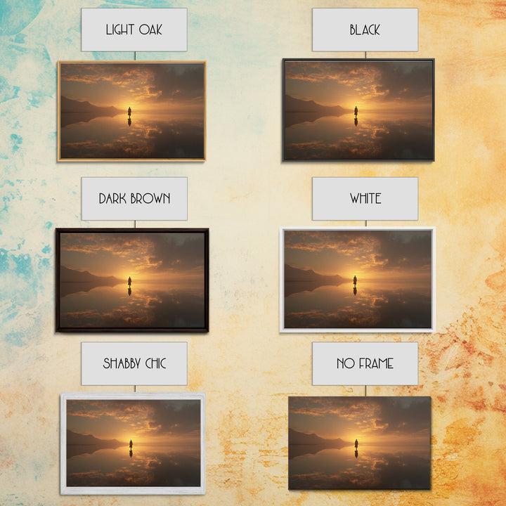 Golden Horizon – Framed Canvas Print – Christian Wall Art – Jesus Painting – Christian Art Canvas – Moody Christian Art – Christmas Art Wor