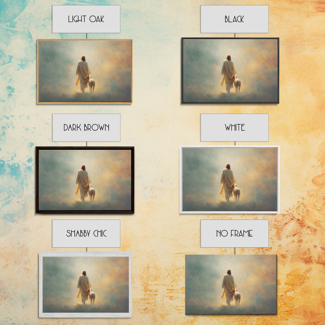 Light Of The Shepherd, Framed Canvas Print, Jesus Painting, Christian Art Canvas, Christian Wall Art, Modern Christian Art, Christian Chris