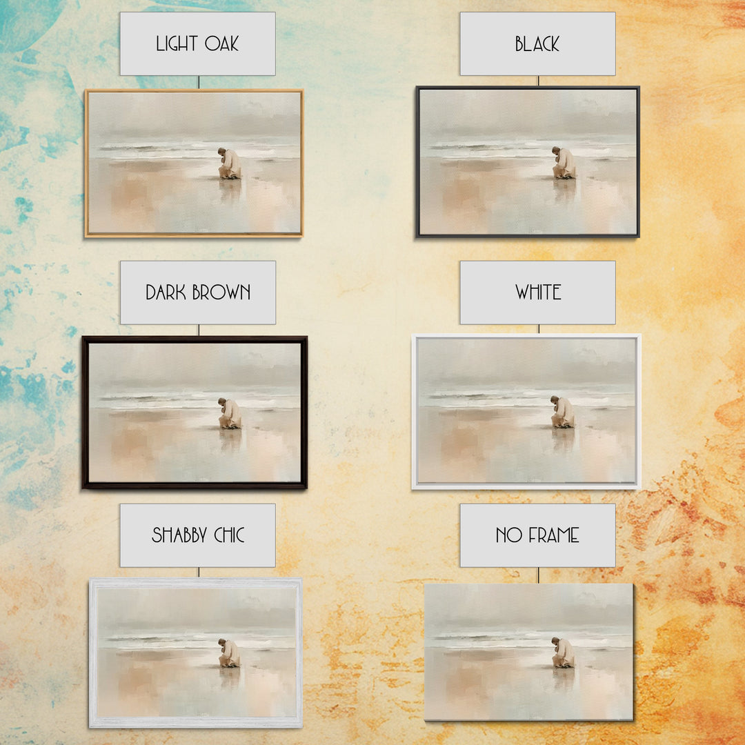 Solitary Grace, Framed Canvas Print, Christian Wall Art, Jesus Painting, Christian Art Canvas, Large Christian Art, Subtle Christian Art