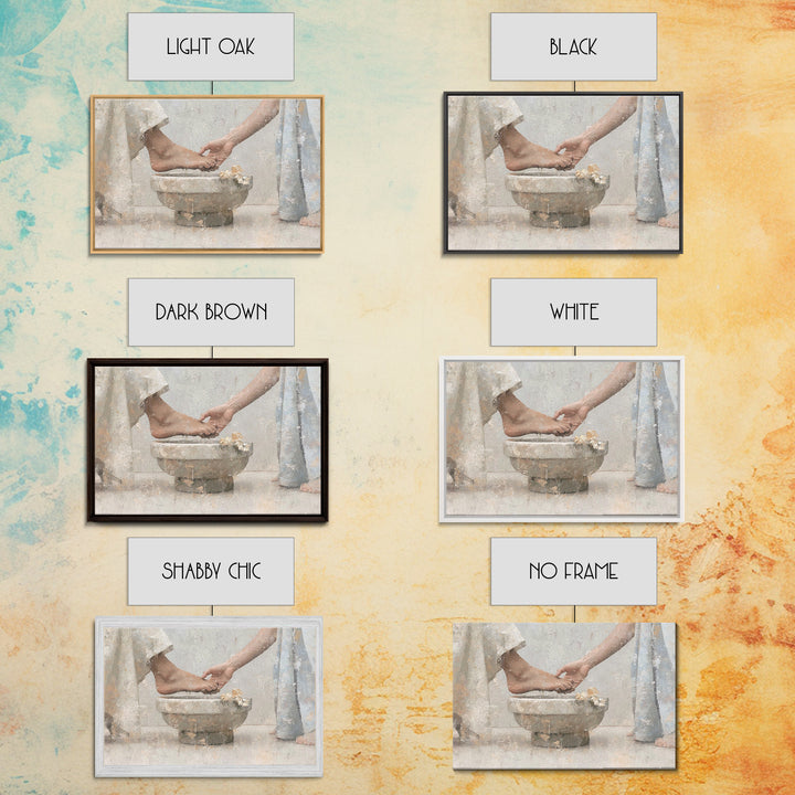 Sacred Washing – Framed Canvas Print – Christian Art Print – Subtle Christian Paintings – Christian Wall Art – Christian Art Gift – Modern