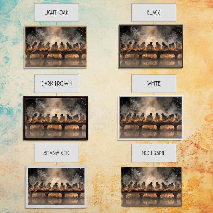 Heavenly Last Supper – Framed Canvas Print – Christian Wall Art – Jesus Painting – Christian Art Canvas – Christian Art – Modern Christian