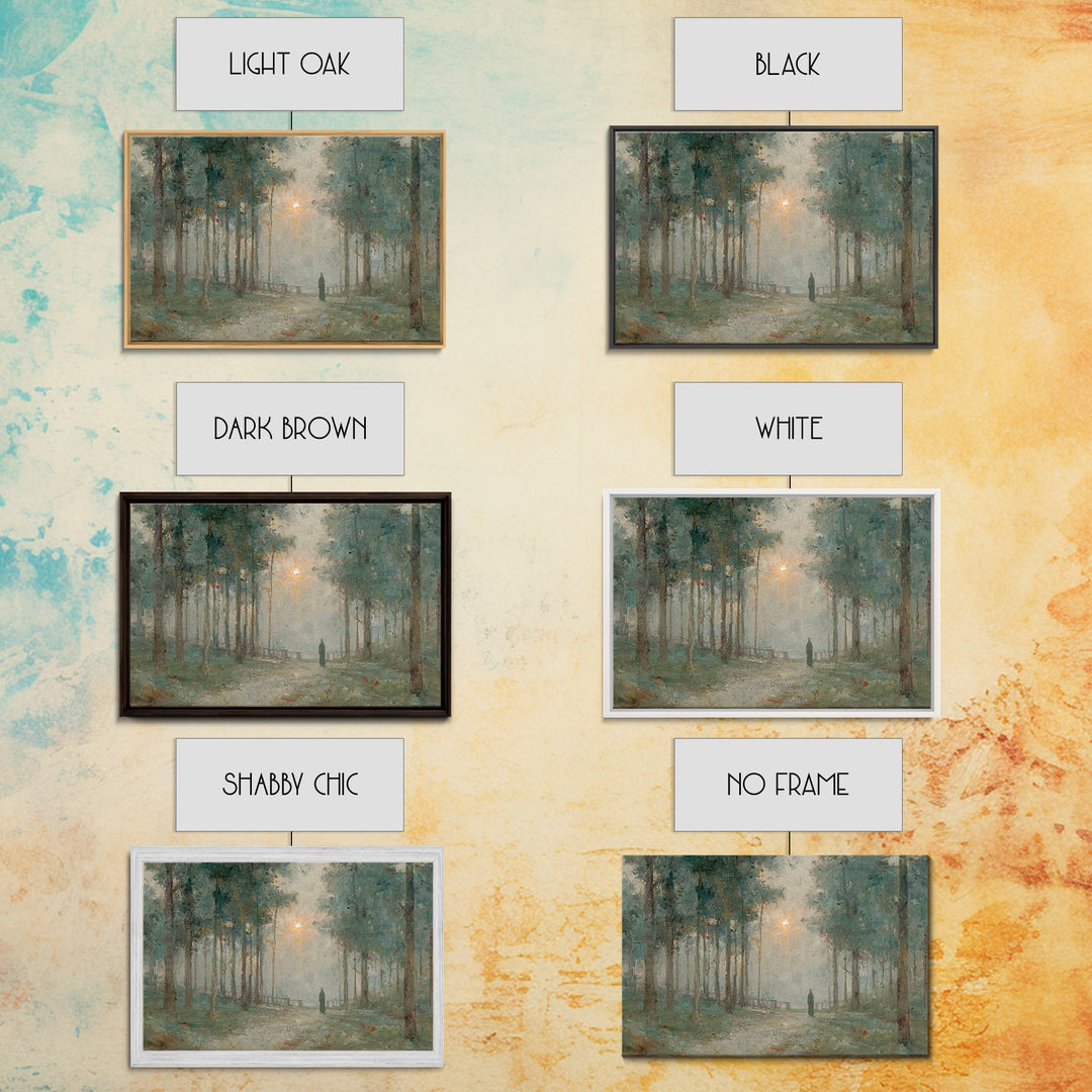 Forest Dawn Promise – Framed Canvas Print – Christian Art Painting – Christian Wall Art – Christian Art Canvas – Subtle Christian Paintings