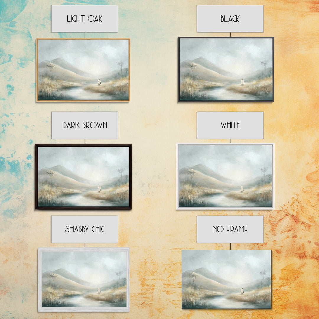 Quiet Valley Light – Framed Canvas Print – Christian Wall Art – Christian Art Canvas – Jesus Painting – Pastoral Scenery – Christian Art