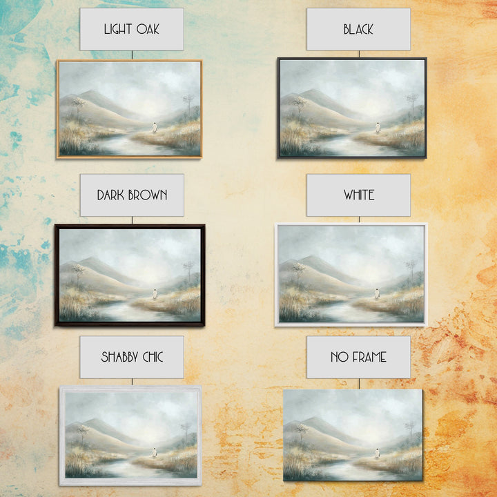 Quiet Valley Light – Framed Canvas Print – Christian Wall Art – Christian Art Canvas – Jesus Painting – Pastoral Scenery – Christian Art