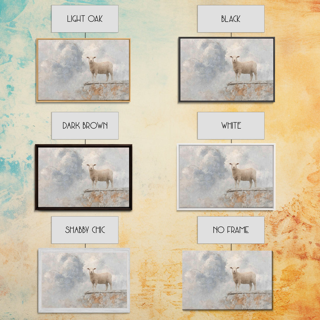 Heavenly Lamb Rise – Framed Canvas Print – Christian Wall Art – Christian Art Canvas – Unique Christian Art – Subtle Christian Art – Christ
