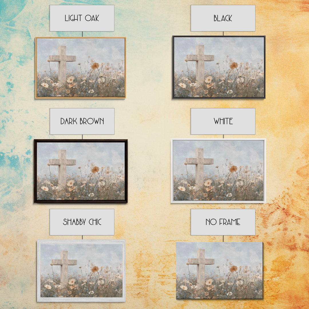 Field Of Mercy, Framed Canvas Print, Christian Art Print, Christian Wall Art, Abstract Christian Art, Christian Gift, Jesus Painting