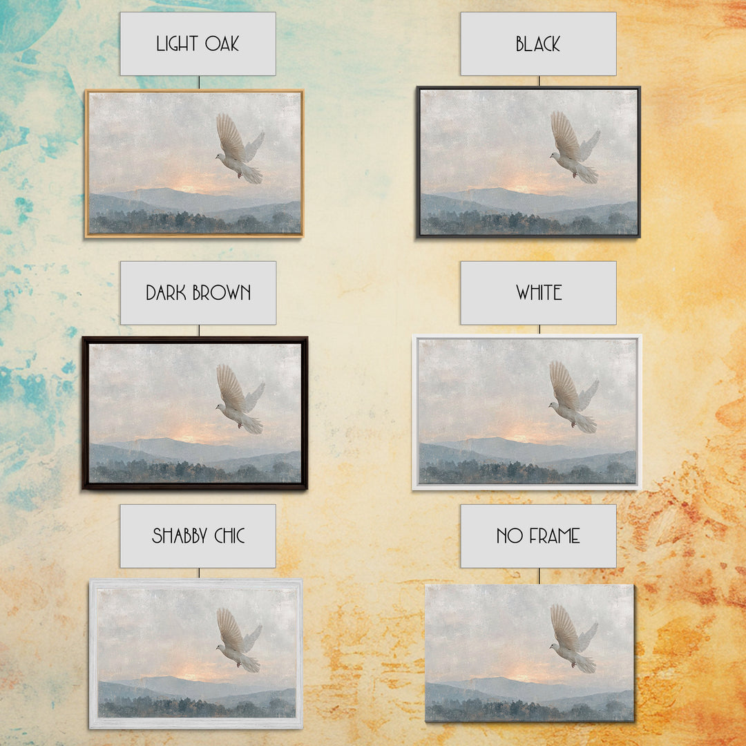 Dove Of Dawn – Framed Canvas Print – Christian Art Canvas – Christian Wall Art – Christian Christmas Art – Vintage Christian Art – Christia